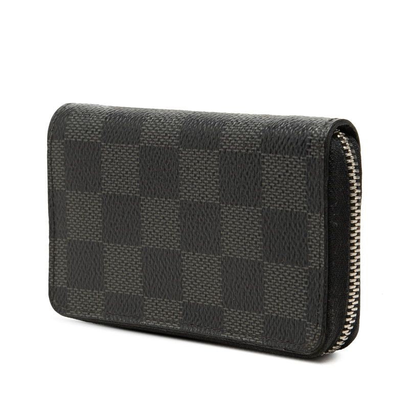 Louis Vuitton Damier Graphite Zippy Coin Purse Black Leather — view 2