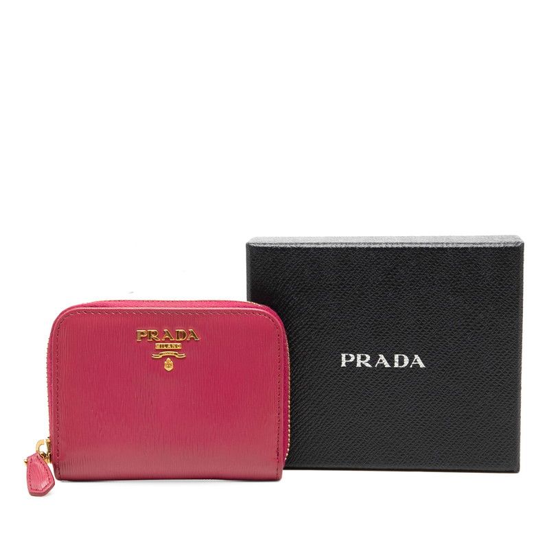 Prada Card Case Coin Purse Pink Leather — view 6
