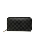Louis Vuitton Damier Graphite Zippy Organizer Zip Around Wallet Black Leather