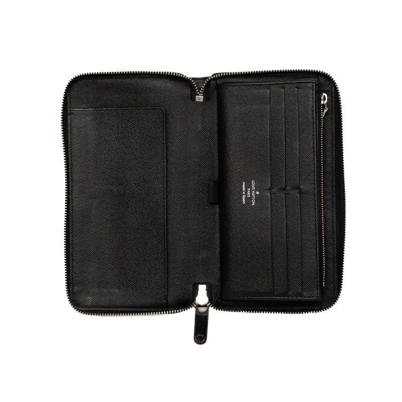 Louis Vuitton Damier Graphite Zippy Organizer Zip Around Wallet Black Leather — view 5