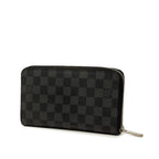 Louis Vuitton Damier Graphite Zippy Organizer Zip Around Wallet Black Leather — view 2