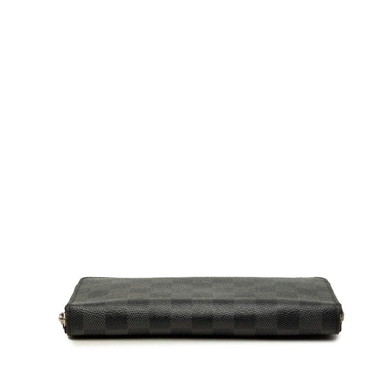 Louis Vuitton Damier Graphite Zippy Organizer Zip Around Wallet Black Leather — view 3