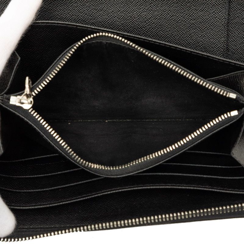 Louis Vuitton Damier Graphite Zippy Organizer Zip Around Wallet Black Leather — view 6