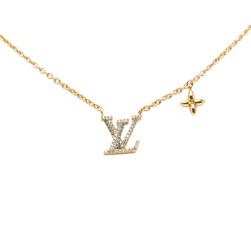 Louis Vuitton Necklace LV Iconic Gold Plated Rhinestone