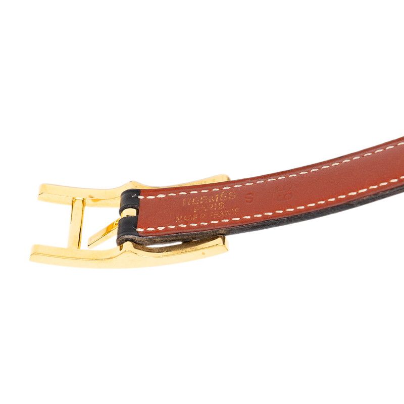 Hermes Hapi Reversible Belt Stamp 65 Black Gold Leather — view 6