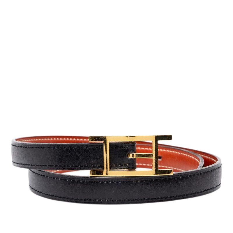 Hermes Hapi Reversible Belt Stamp 65 Black Gold Leather