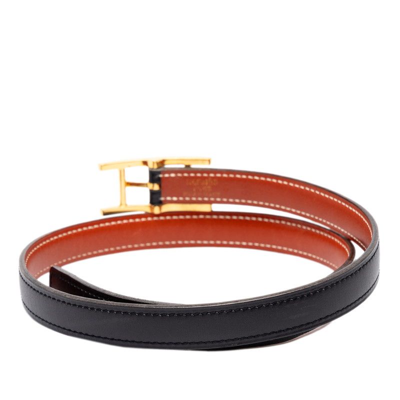 Hermes Hapi Reversible Belt Stamp 65 Black Gold Leather — view 3