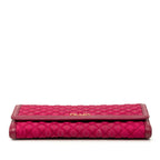 Prada Quilted Wallet Wine Red Nylon Leather — view 3