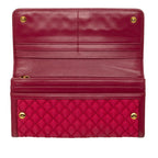 Prada Quilted Wallet Wine Red Nylon Leather — view 4