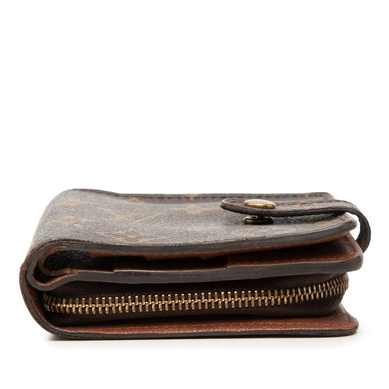Louis Vuitton Monogram Compact Zip Wallet Bifold Brown Leather — view 3