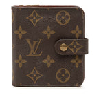 Louis Vuitton Monogram Compact Zip Wallet Bifold Brown Leather