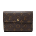 Louis Vuitton Monogram Porte Tresor Etui Papi Bifold Wallet Brown Leather