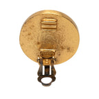 Chanel CC Logo Round Earrings 01P Stamp Gold Red Plated — view 3