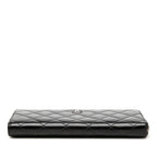 Chanel CC Logo Quilted Wallet Black Patent Leather — view 3