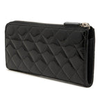 Chanel CC Logo Quilted Wallet Black Patent Leather — view 2