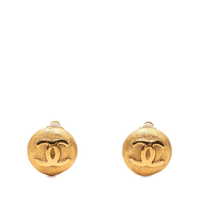 Chanel CC Logo Earrings Gold Plated