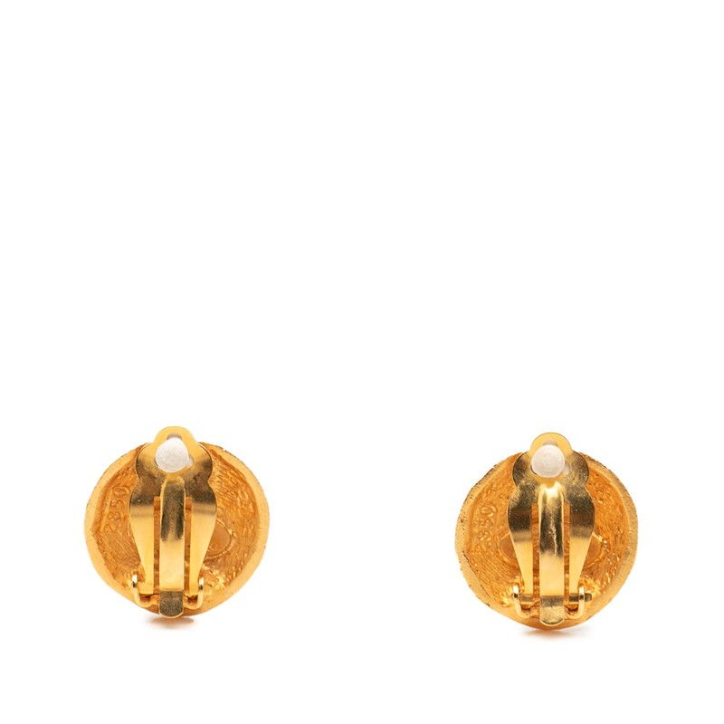 Chanel CC Logo Earrings Gold Plated — view 2