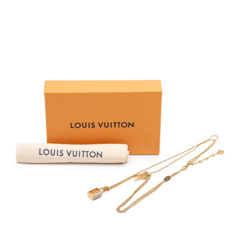 Louis Vuitton LV Padlock Necklace Gold Plated Rhinestone — view 7