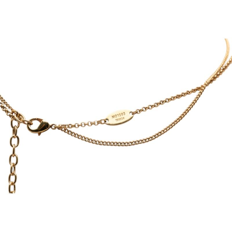 Louis Vuitton LV Padlock Necklace Gold Plated Rhinestone — view 5