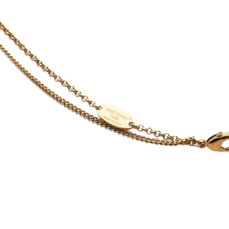 Louis Vuitton LV Padlock Necklace Gold Plated Rhinestone — view 4