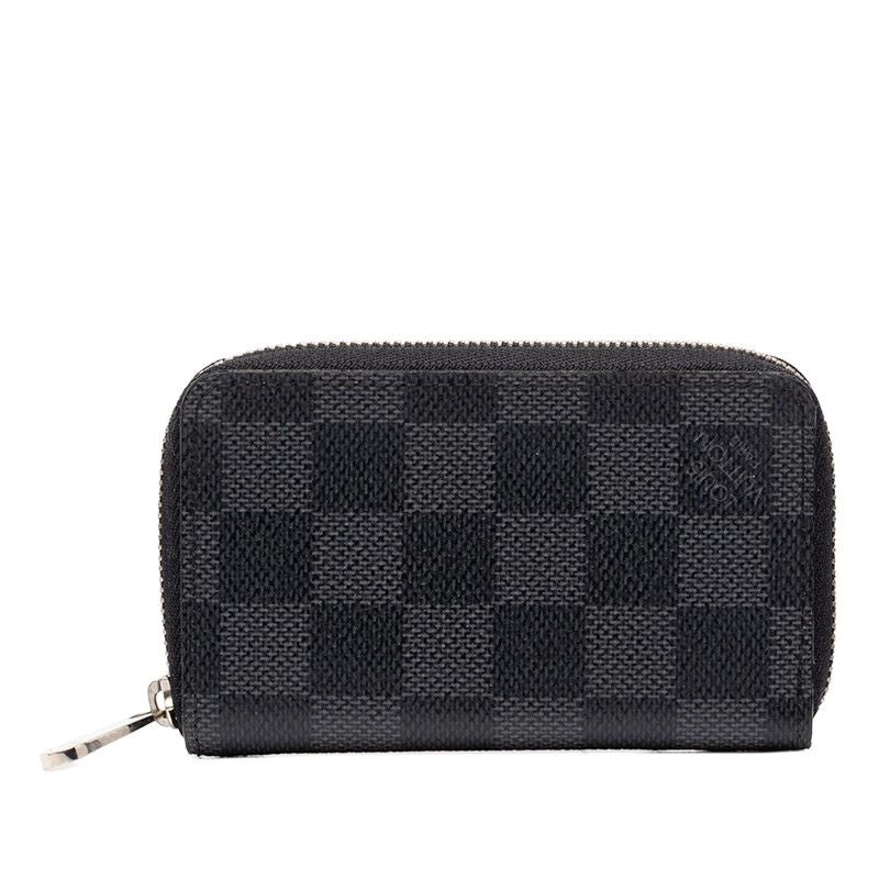 Louis Vuitton Damier Graphite Zippy Coin Purse Black Leather