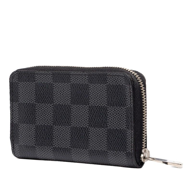 Louis Vuitton Damier Graphite Zippy Coin Purse Black Leather — view 2