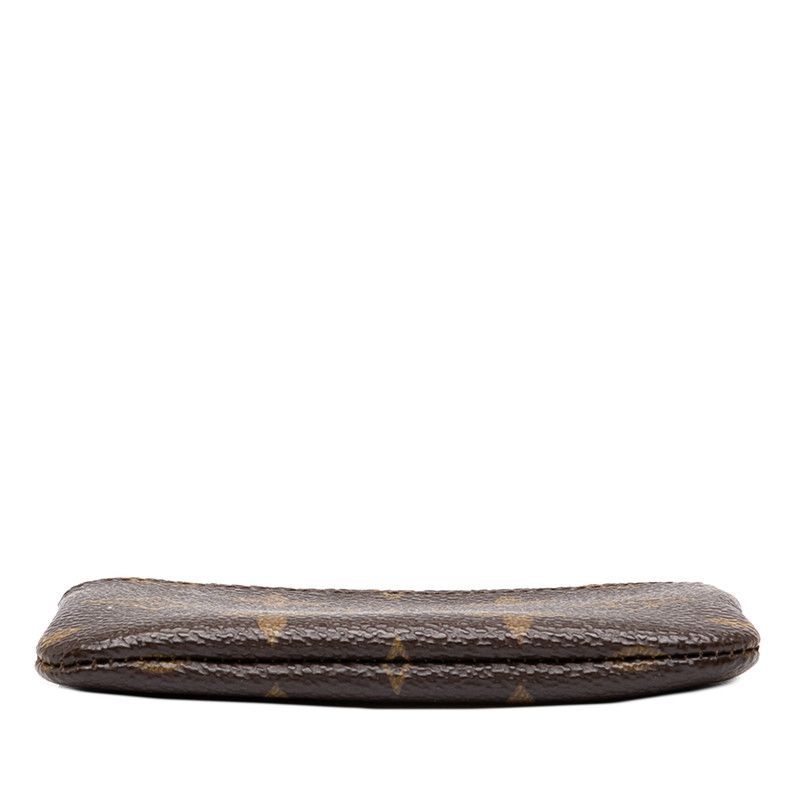 Louis Vuitton Monogram Pochette Cles Coin Purse Key Case Brown Leather — view 3