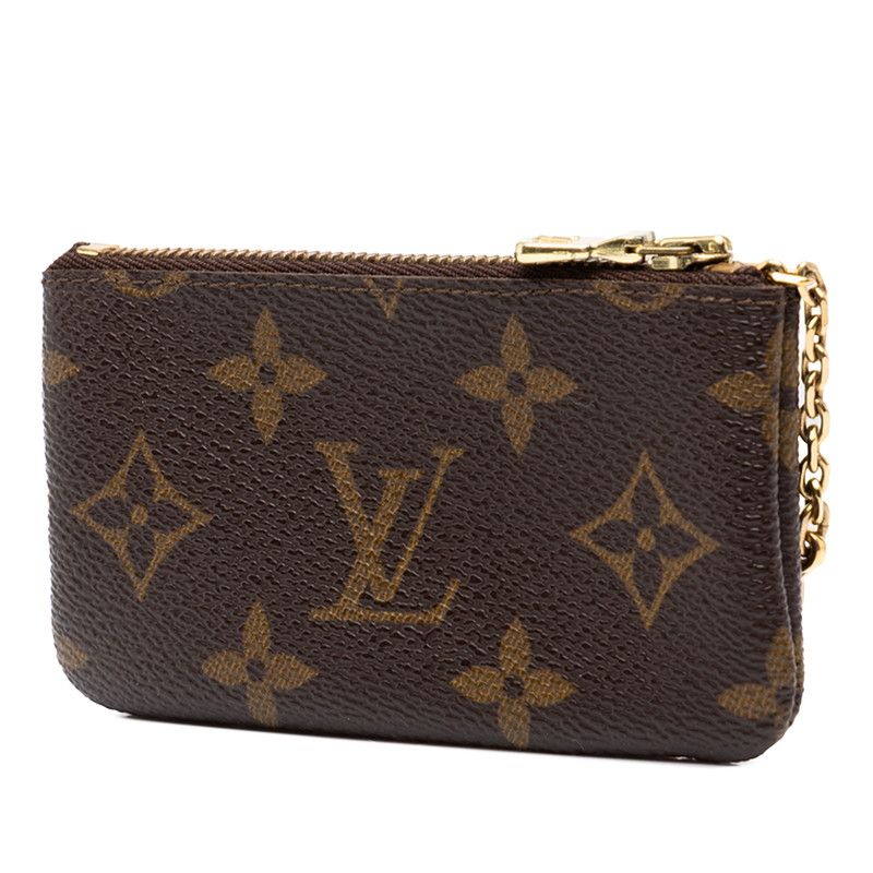 Louis Vuitton Monogram Pochette Cles Coin Purse Key Case Brown Leather — view 2