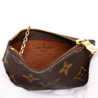 Louis Vuitton Monogram Pochette Cles Coin Purse Key Case Brown Leather — view 5