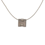 Hermes Cage D'h Cube Necklace Silver White Metal — view 2