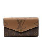 Louis Vuitton Monogram Reverse Portefeuille Sarah Wallet Envelope Brown Leather