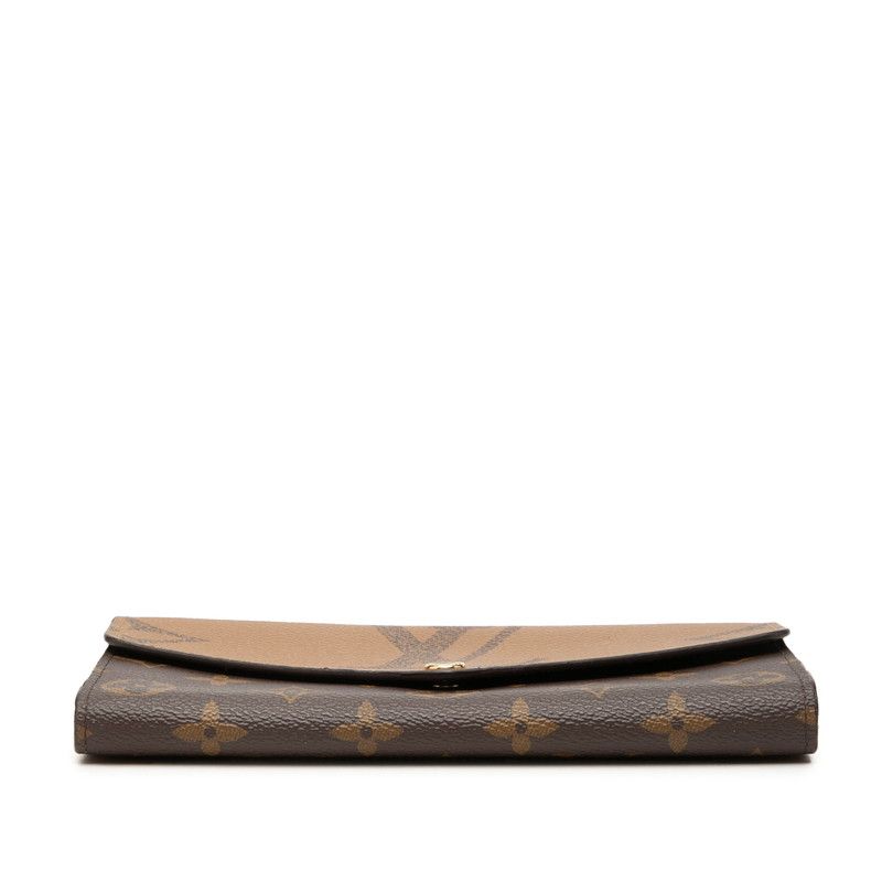 Louis Vuitton Monogram Reverse Portefeuille Sarah Wallet Envelope Brown Leather — view 3