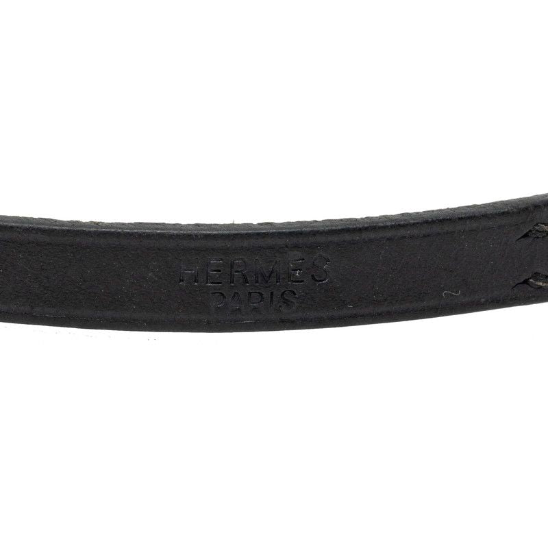 Hermes Hapi 3 Bracelet Long Black Silver Leather — view 8