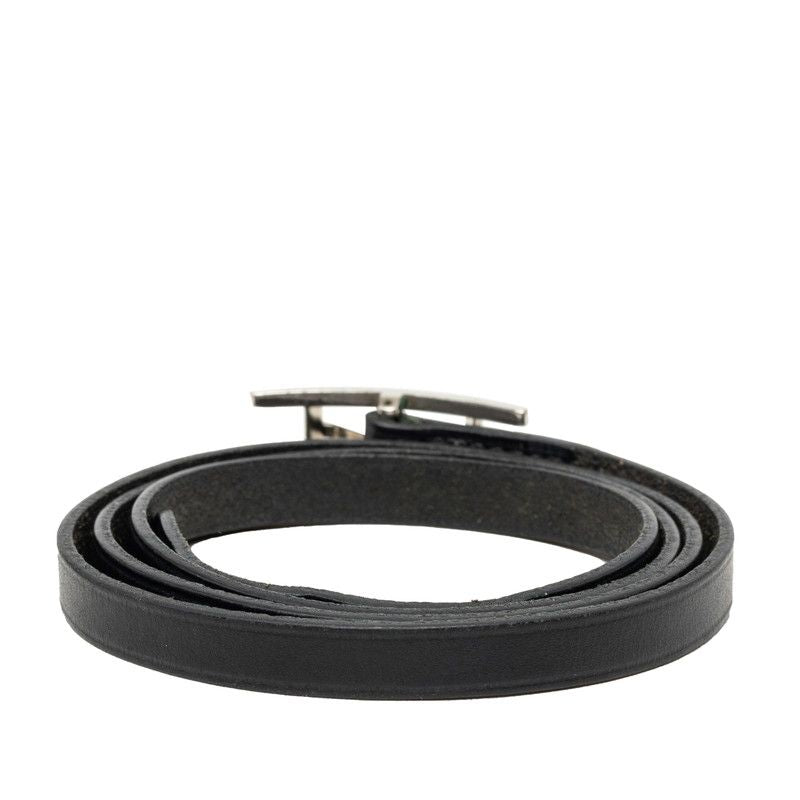 Hermes Hapi 3 Bracelet Long Black Silver Leather — view 3