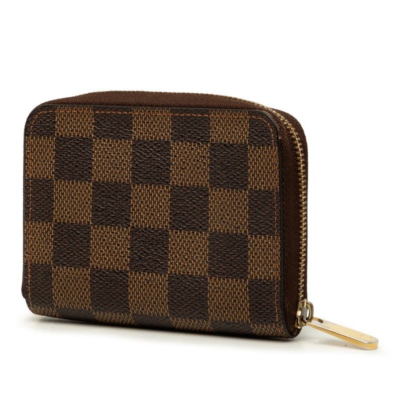 Louis Vuitton Damier Ebene Zippy Coin Purse Wallet Brown Leather — view 2