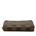 Louis Vuitton Damier Ebene Zippy Coin Purse Wallet Brown Leather — view 3