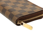Louis Vuitton Damier Ebene Zippy Coin Purse Wallet Brown Leather — view 4