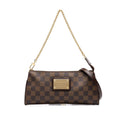 Louis Vuitton Damier Chain 2-Way Shoulder Bag Brown Leather