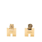 Hermes Irene Earrings Gold White Plated — view 2