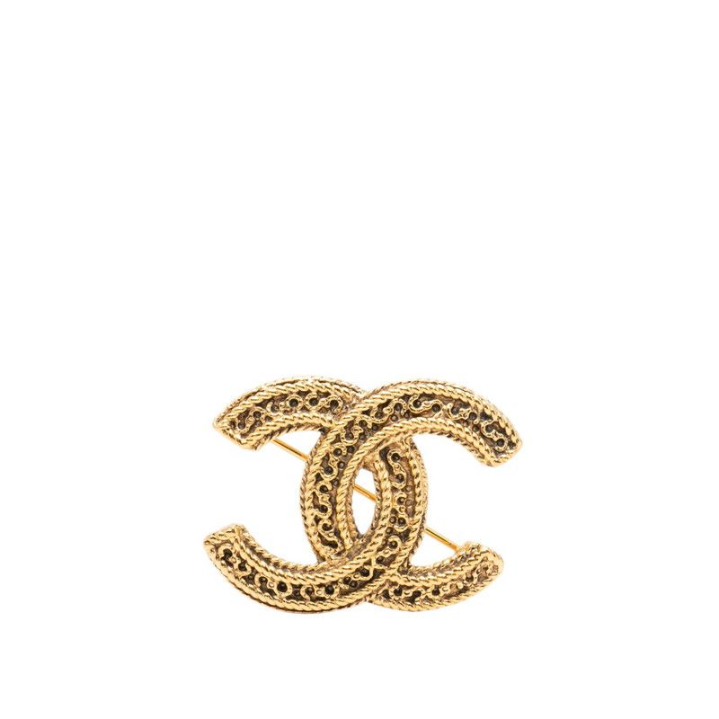 Chanel CC Logo Brooch Gold Plated