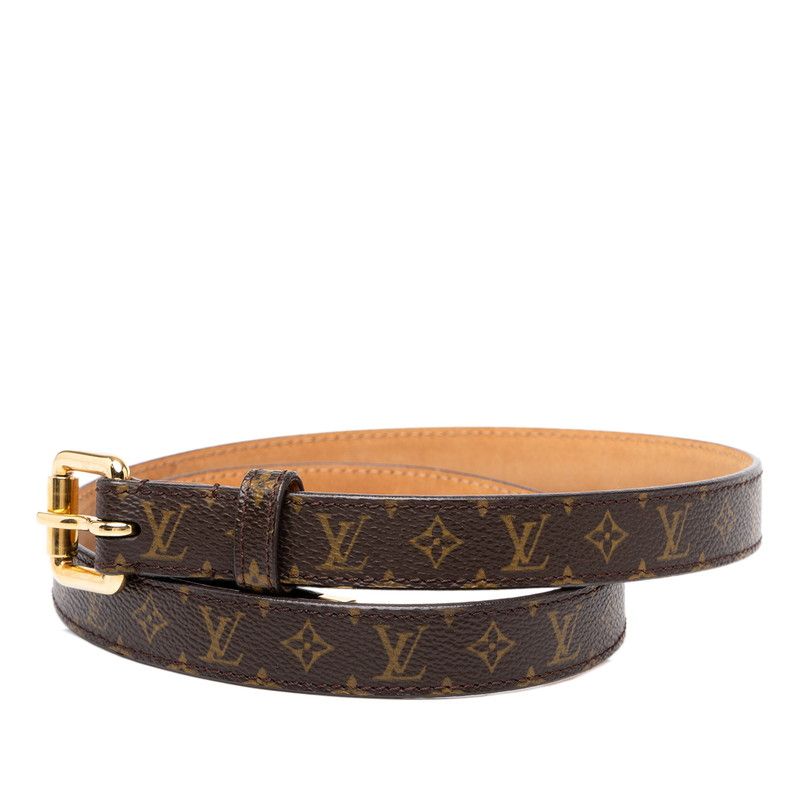 Louis Vuitton Monogram Ceinture Belt 80/32 Brown Gold Leather — view 2