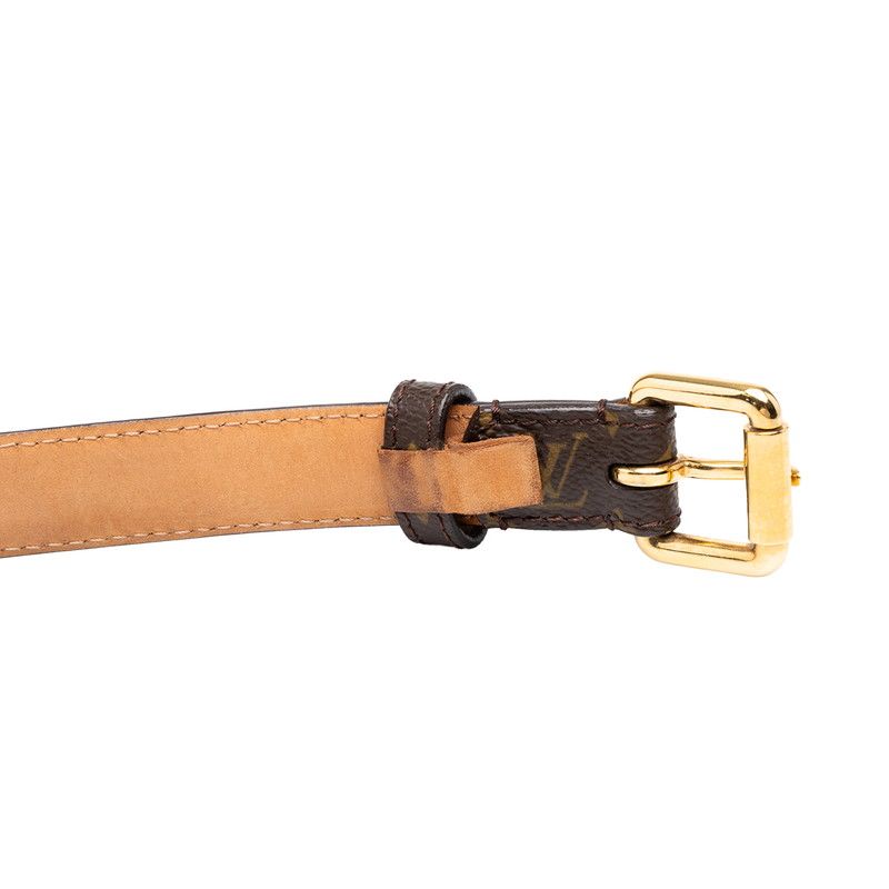 Louis Vuitton Monogram Ceinture Belt 80/32 Brown Gold Leather — view 5
