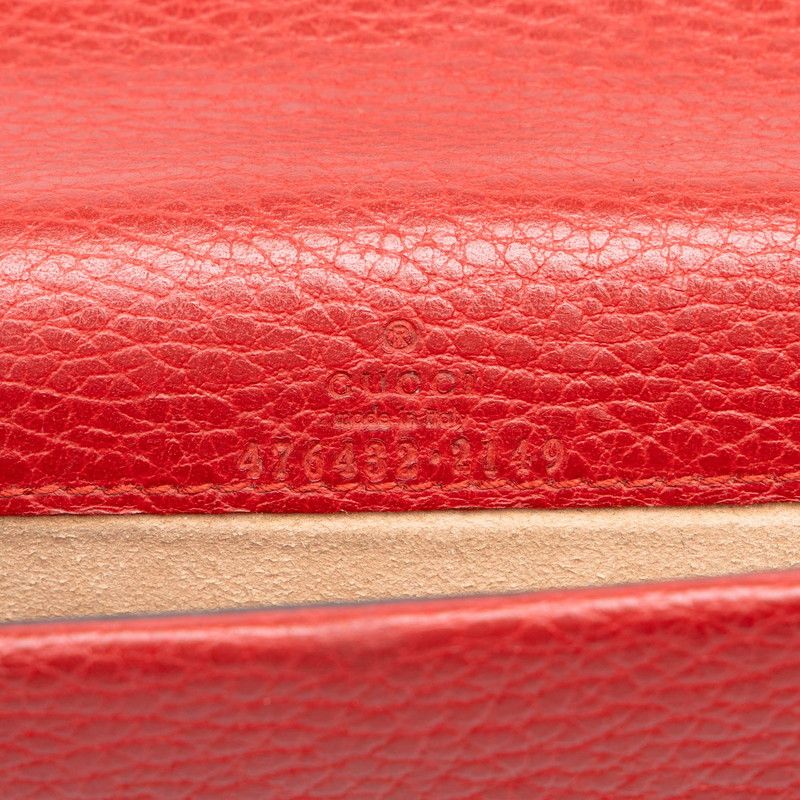 Gucci Dionysus Crossbody Chain Shoulder Bag Red Leather — view 5