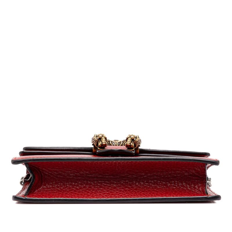 Gucci Dionysus Crossbody Chain Shoulder Bag Red Leather — view 3