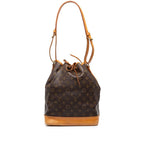 Louis Vuitton Monogram Noe Shoulder Bag Brown Leather
