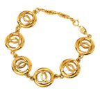 Chanel CC Logo Vintage Chain Bracelet Gold Plated — view 2