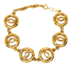 Chanel CC Logo Vintage Chain Bracelet Gold Plated