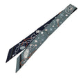 Hermes Twilly C'est la Fete Scarf Gray Navy Silk