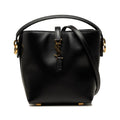 Saint Laurent le 37 Mini YSL Logo 2-Way Shoulder Bag Black Gold Leather
