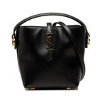 Saint Laurent le 37 Mini YSL Logo 2-Way Shoulder Bag Black Gold Leather